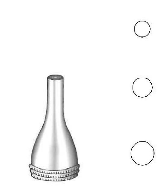 Set of 3 Erhardt ear specula, round