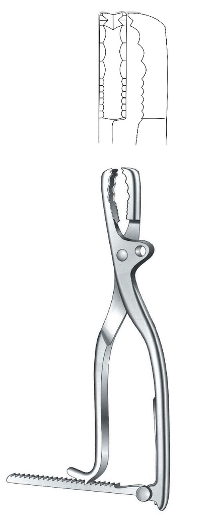 Pinza de sujeción para hueso Farabeuf-Lambotte, ajustable - longitud = 19 cm / 7-1/2"