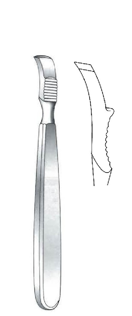 Farabeuf Periosteal Stem, curved - length = 15 cm / 6"