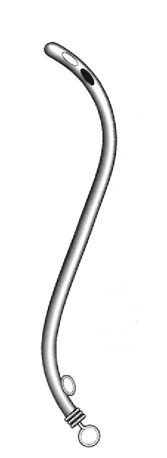 Catéter metálico hembra, figura 06 - longitud = 20 cm / 8&quot;