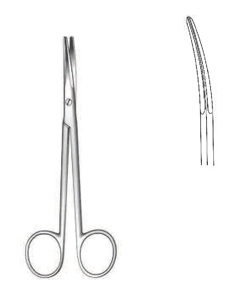 Fine surgical scissors, curve - length = 14 cm / 5-1 / 2 "