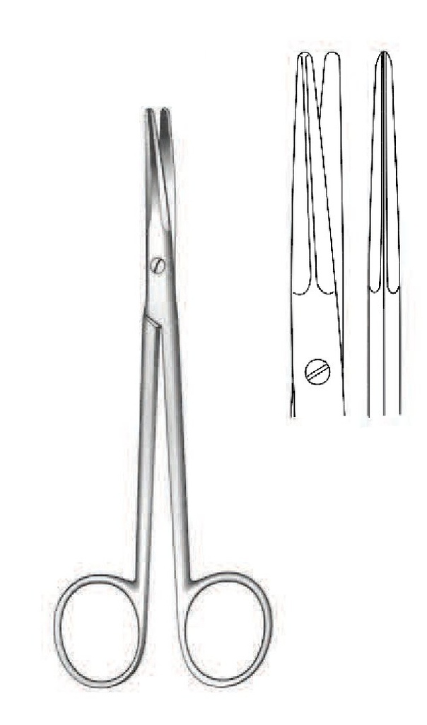 Tijera quirúrgica fina, recta - longitud = 14 cm / 5-1/2"