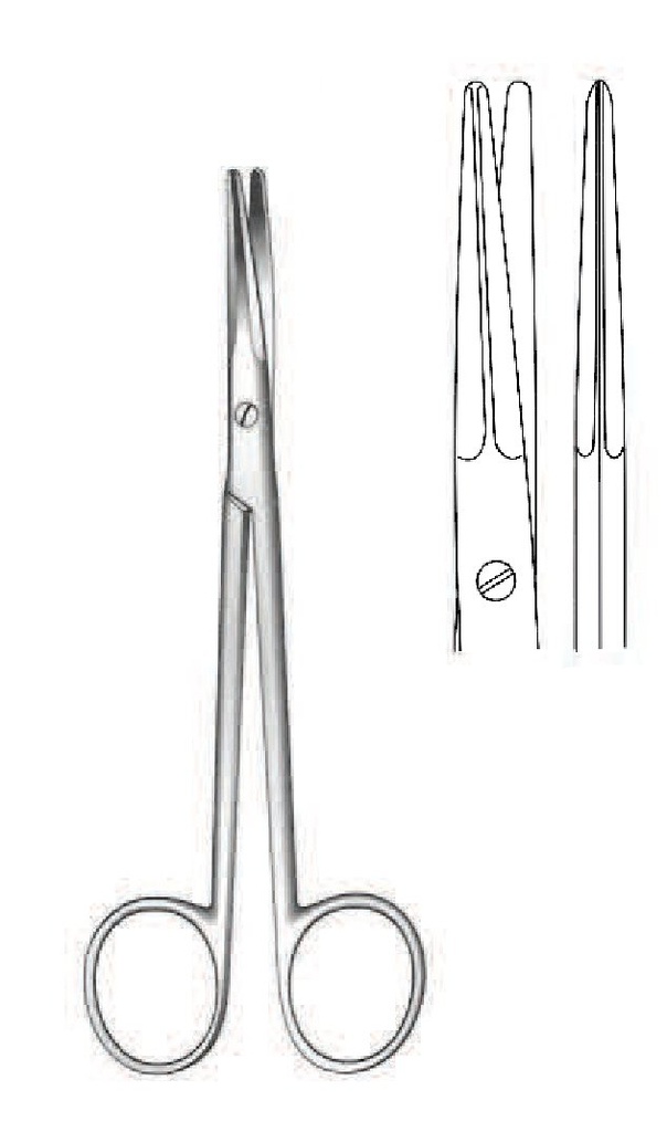 Tijera quirúrgica fina, recta - longitud = 14 cm / 5-1/2&quot;