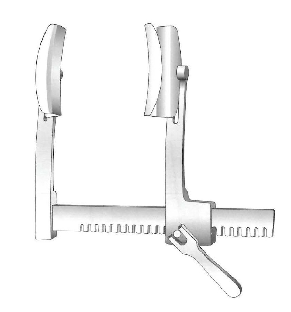 Separador para costillas Finochietto para pediátrico, apertura = 90 mm - valva = 15 x 50 mm