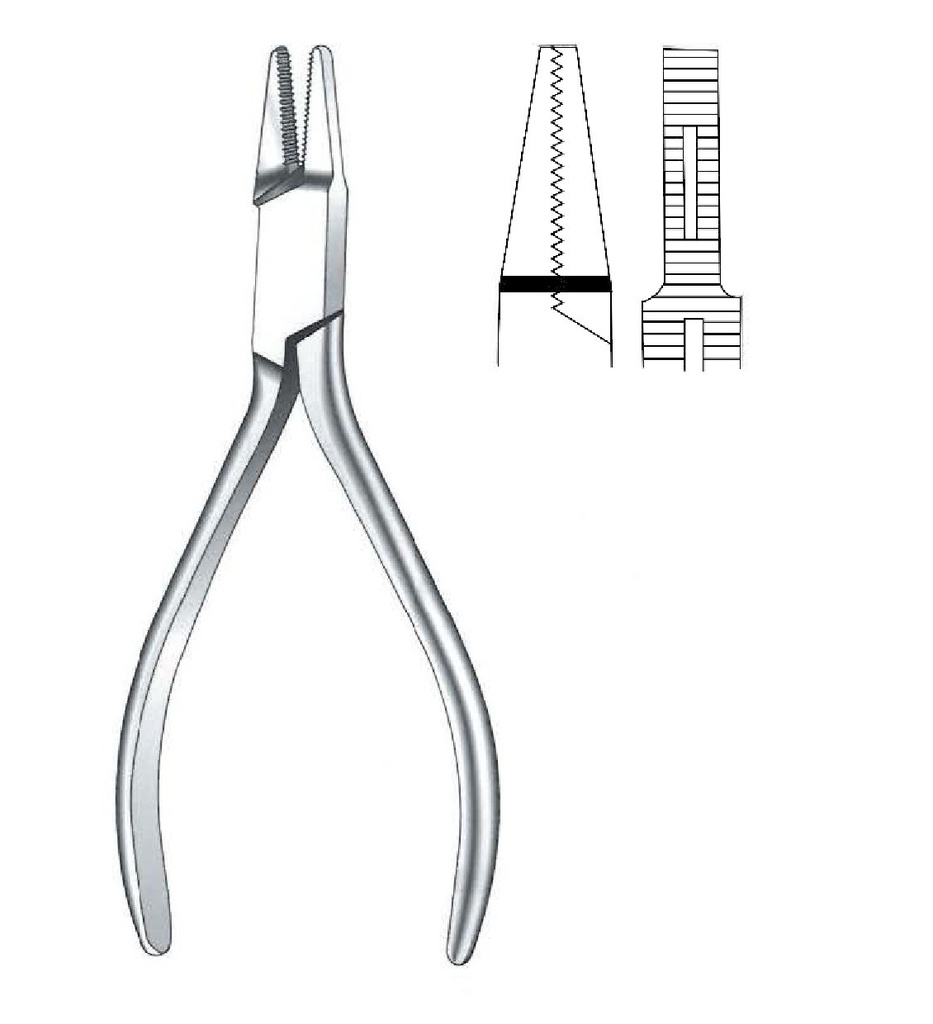 Alicate de punta plana, ancho - longitud = 14 cm / 5-1/2"