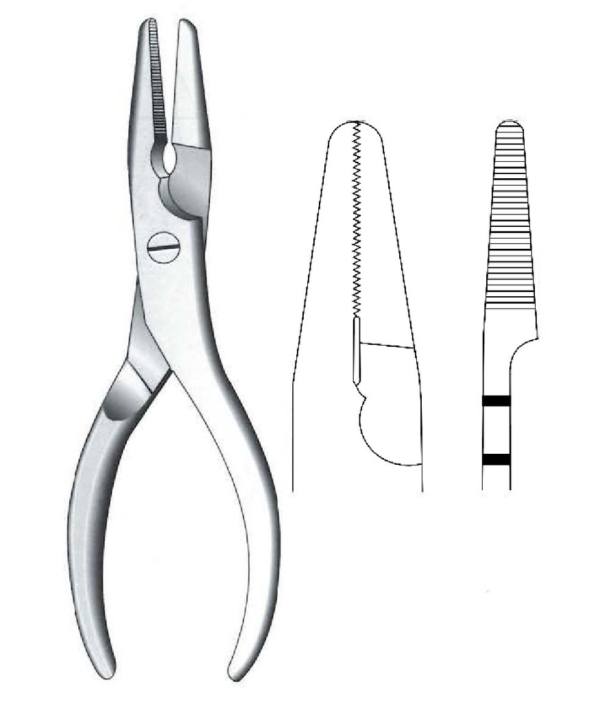 Alicate de punta plana, punta de 3 mm