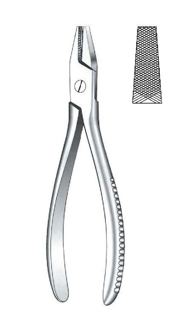 Alicate de punta plana, acero inoxidable, esterilizable
