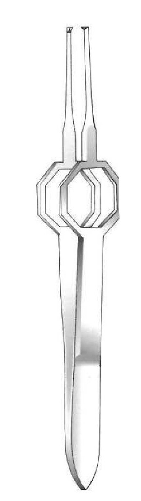 Pinza para iris Foerster, recta, dientes = 1:2