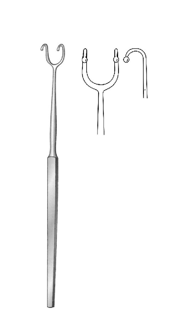 Double rhinoplastic hook - length = 16 cm / 6-1 / 4 "