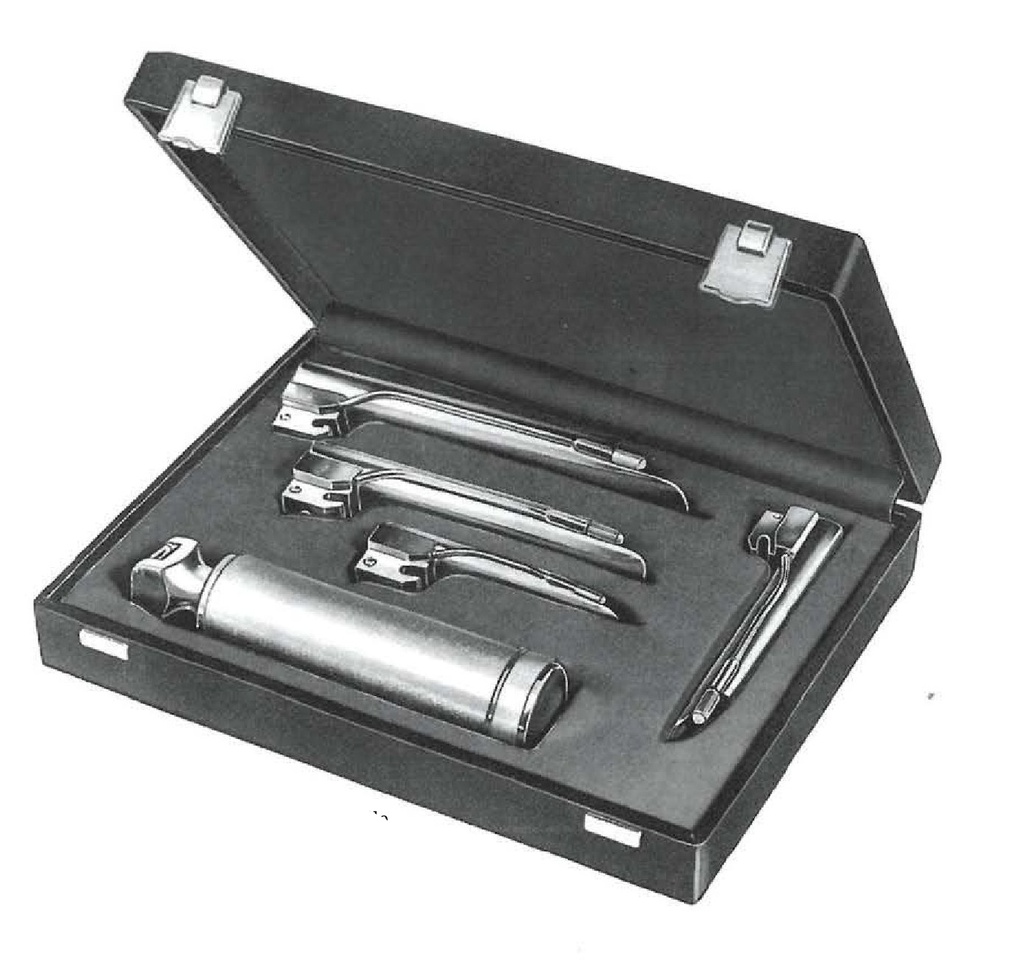 Conventional laryngoscope valve set with median handle