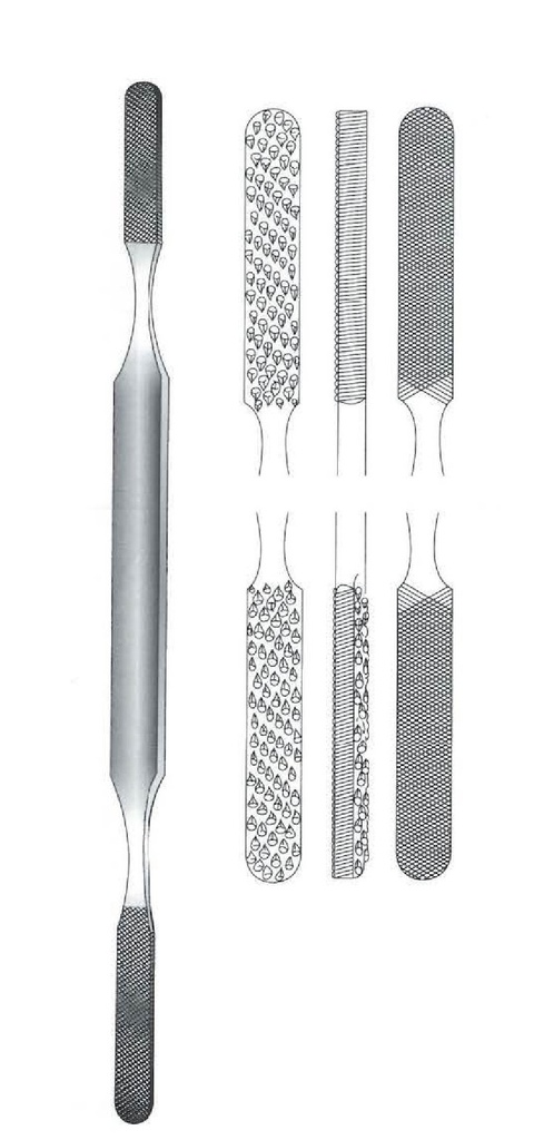 Raspador para huesos Forman, doble punta - longitud = 21 cm / 8-1/4"