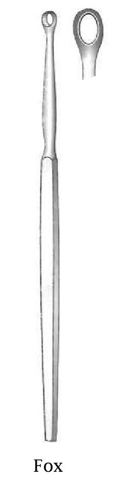 Cureta para lupus Fox, figura 2 - ovalada = 4 mm
