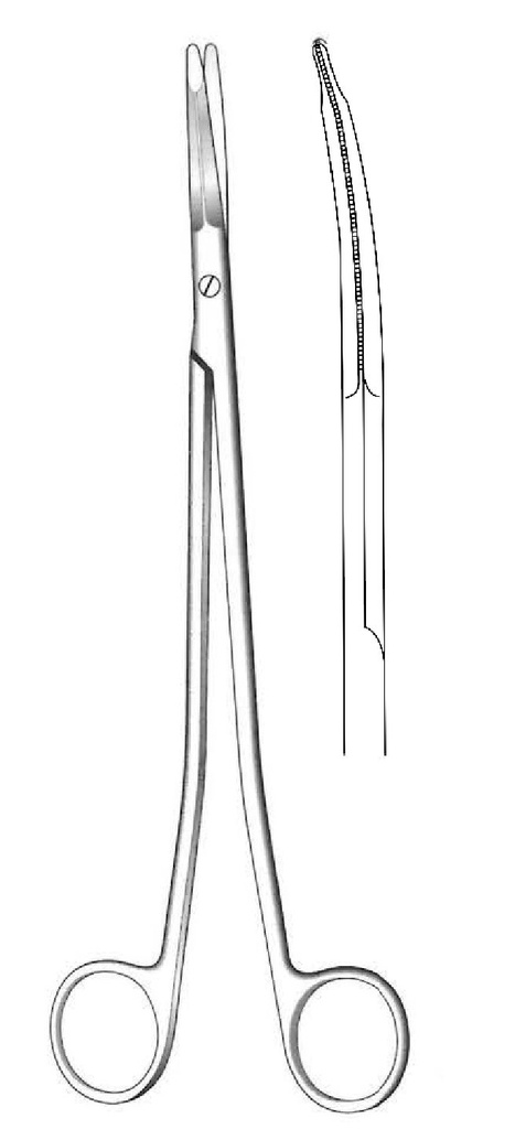 Tijera para estiramiento facial Freeman, curva - longitud = 23 cm / 9"