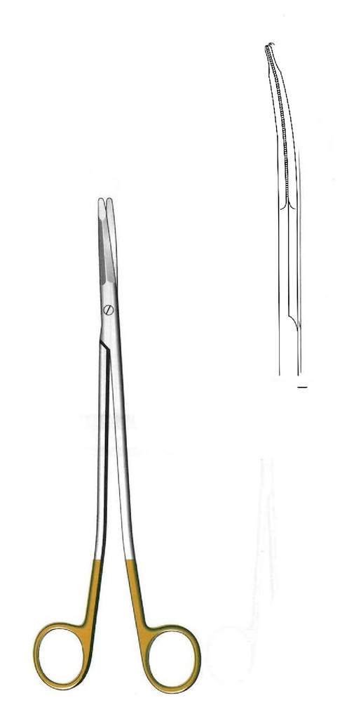 Tijera para estiramiento facial Freeman, curva, TC Gold - longitud = 23 cm / 9"