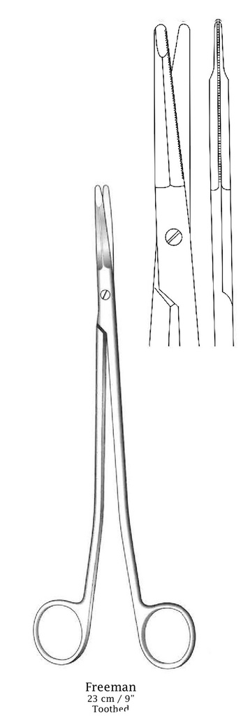 Tijera para estiramiento facial Freeman, recta - longitud = 23 cm / 9"