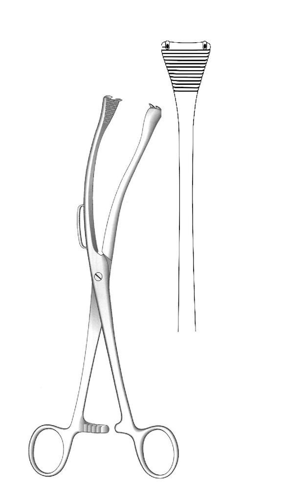 Gauss pericranial clamp - length = 26 cm / 10-1 / 4 "