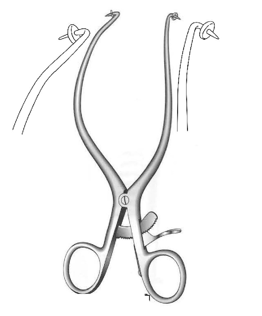 Gelpi perineal retractor with ball stop - length = 18 cm / 7 "