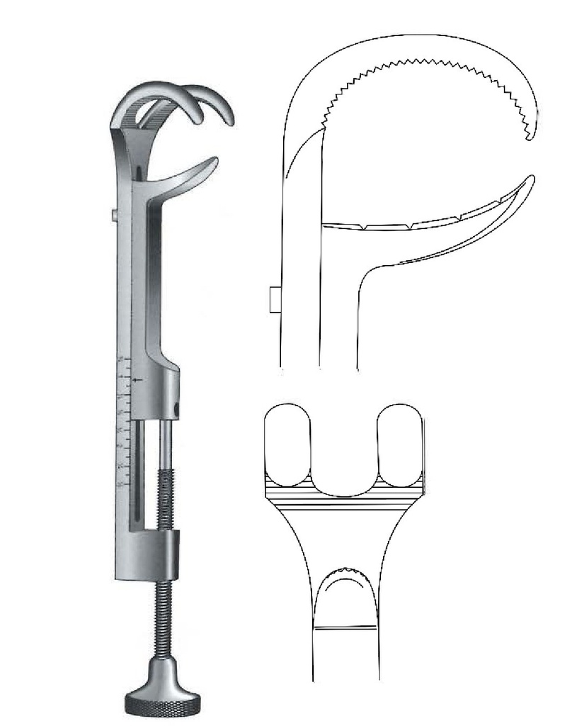 Gerster-Lowman bone clamping clamp-length = 8.5 cm / 3-1 / 4 "