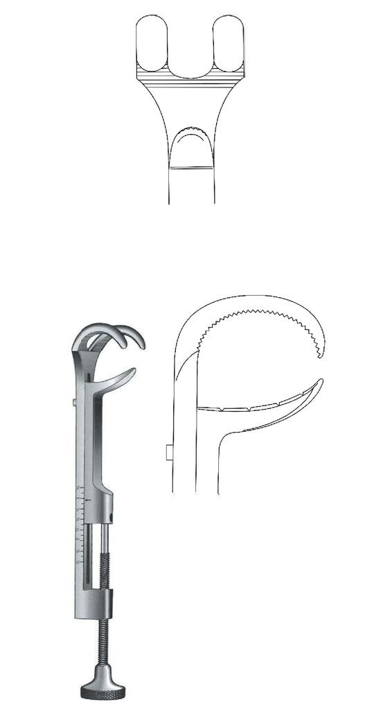 Pinza de sujeción para hueso Gerster-Lowman - longitud = 12 cm / 4-3/4"