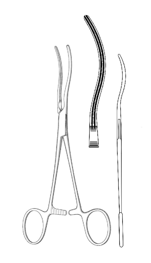 Pinza para anastomosis Glover, doble curva - longitud = 17 cm / 6-3/4"