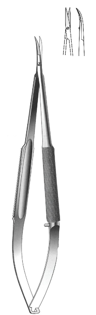 Micro scissor gomel with flat handle - length = 14 cm / 5-1 / 2 "
