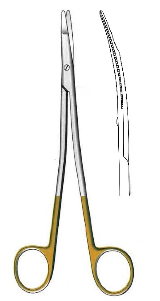 Gorney Facial Stretching Scissors, Curve, Gold TC