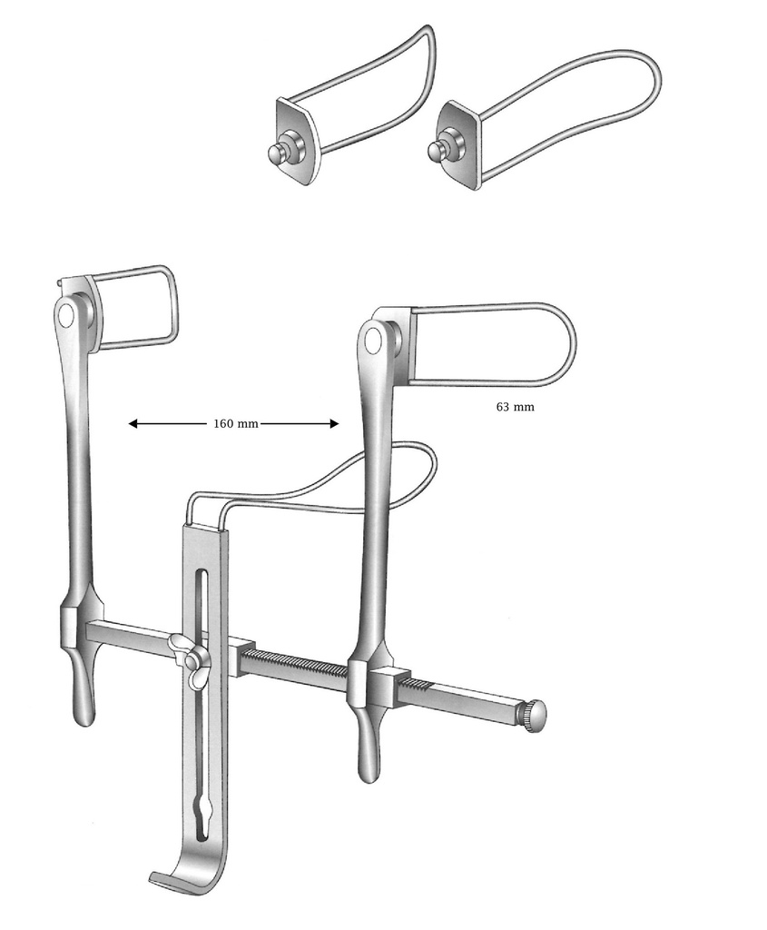 Separador para vejiga Gosset, ancho de apertura = 160 mm