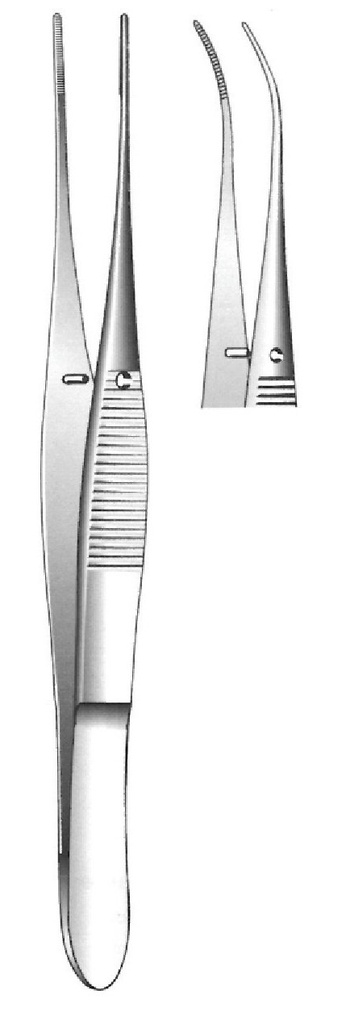 Pinza para iris de Graefe, curva - longitud = 10 cm / 4"