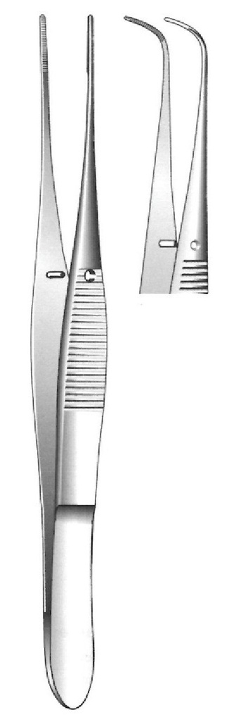 Pinza para iris de Graefe, curva fuerte - longitud = 10 cm / 4"