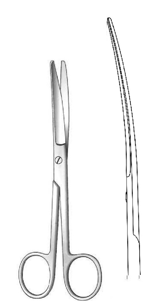 Grazil surgical scissors, blunt / blunt, curved