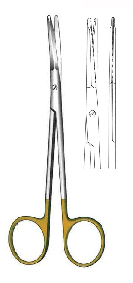 Tijera para estiramiento facial Gregory, recta, TC Gold - longitud = 11.5 cm / 4-1/2"