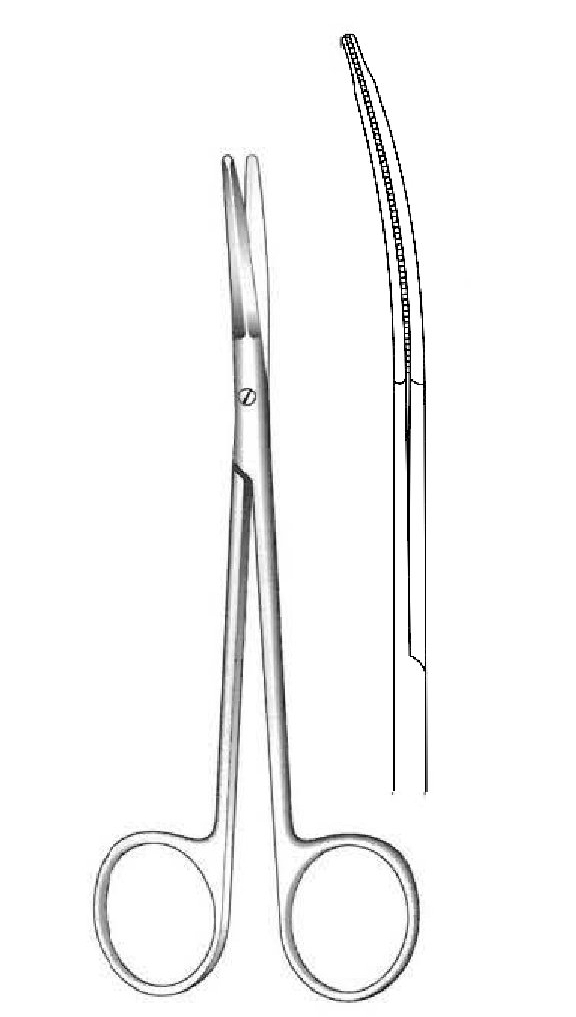 Gregory facial stretch scissors, curve - length = 11.5 cm / 4-1 / 2 "