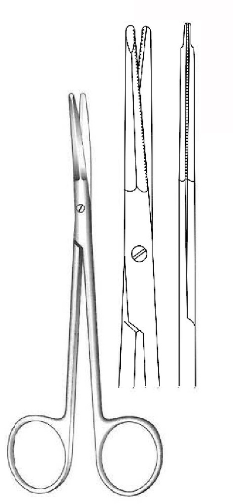 Gregory facial stretch scissors, straight - length = 11.5 cm / 4-1 / 2 "
