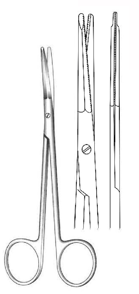 Gregory facial stretch scissors, straight - length = 14 cm / 5-1 / 2 "