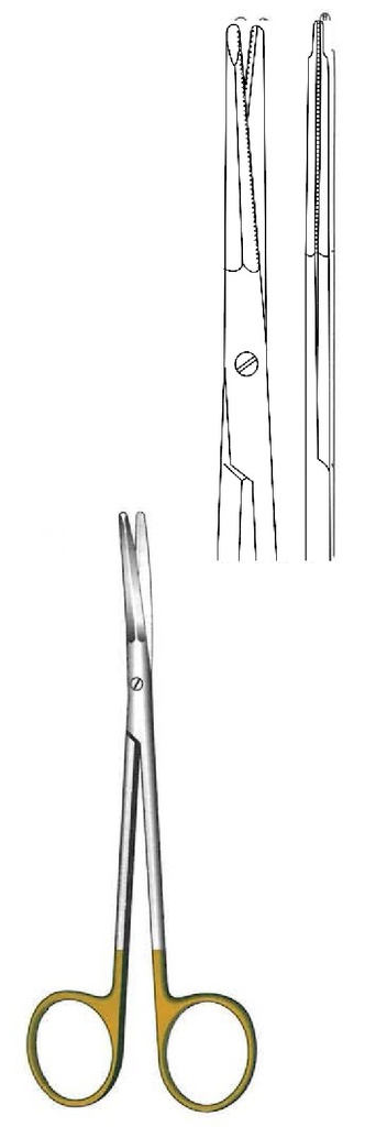 Tijera para estiramiento facial Gregory, recta, TC Gold - longitud = 14 cm / 5-1/2"