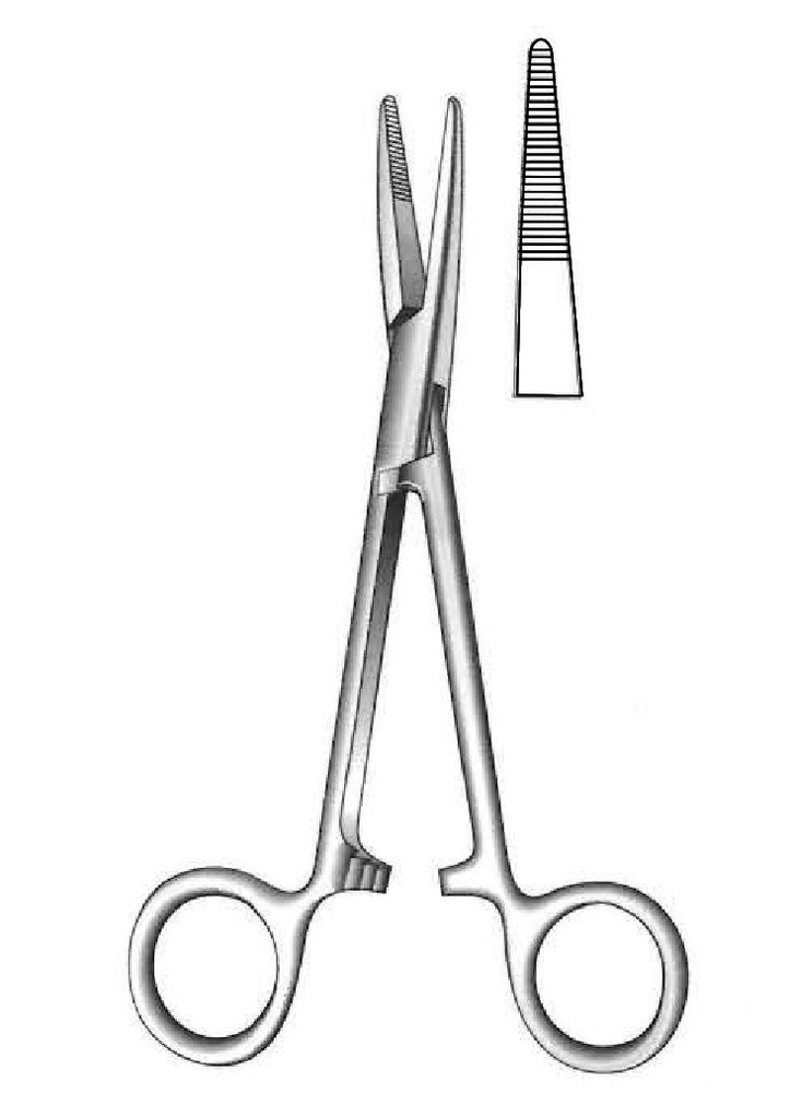 Grey -Turner arteries clamp, curve - length = 15 cm / 6 "