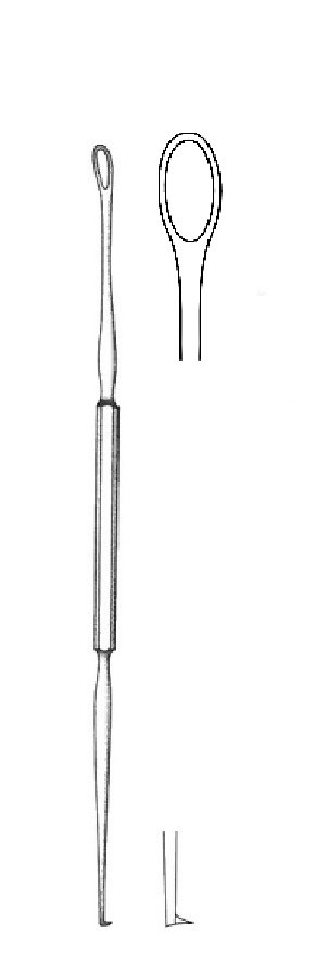 Gancho y cureta Gross, desafilado / afilado - longitud = 12 cm / 4-3/4"