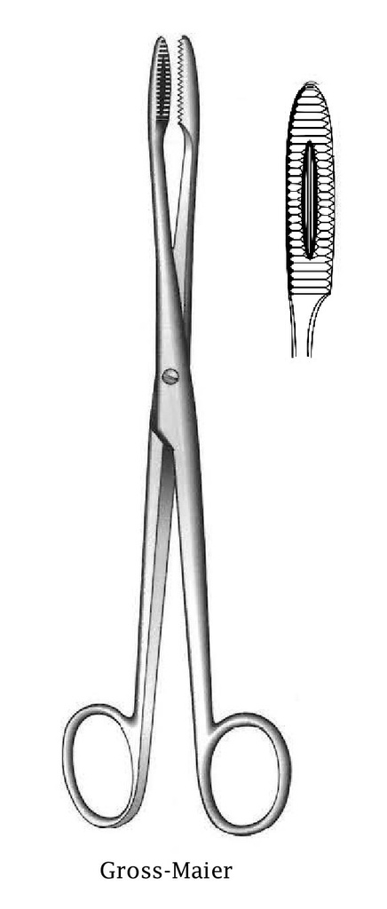 Pinza para apósito Gross-Maier, recta - longitud = 20 cm / 8"
