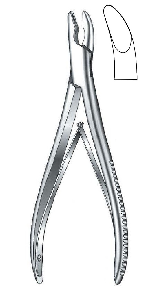 Pinza gubia para hueso Guleke, curva