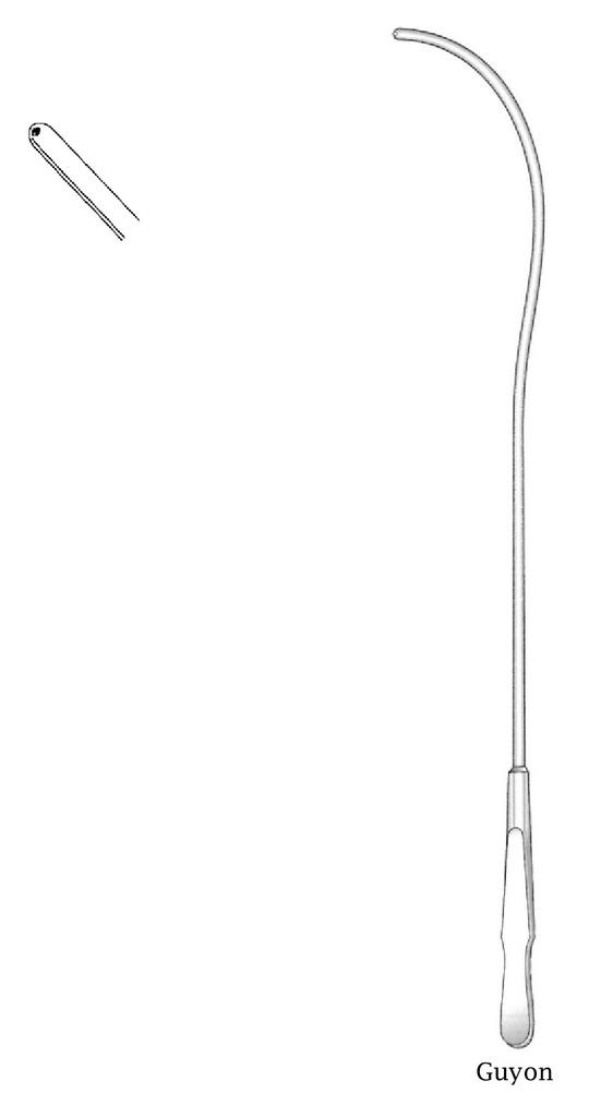 Guyon urethral dilator with hole - fr = 12