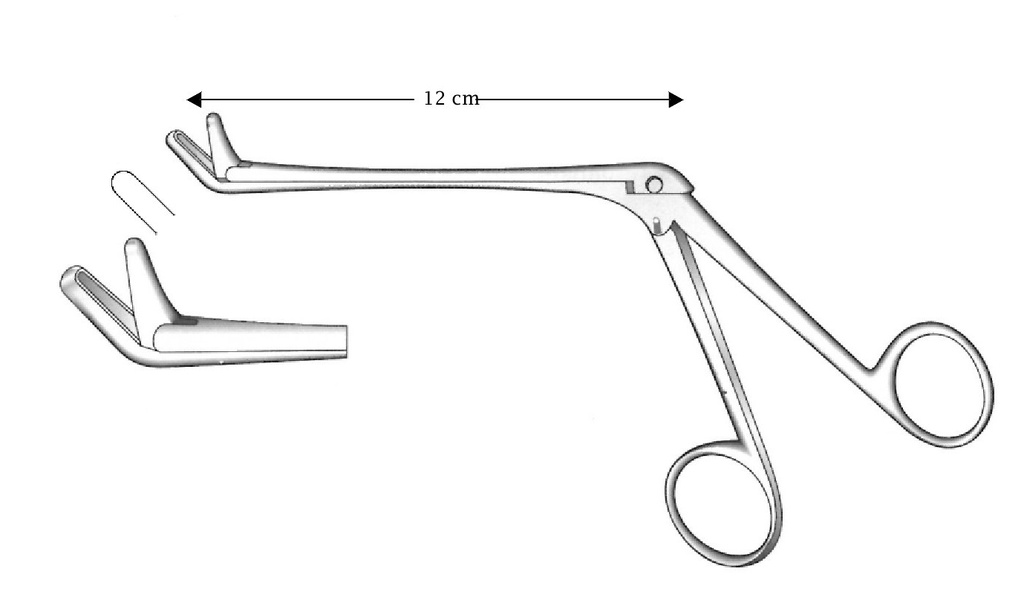 Hajak nasal cutting clamp, axle length = 12 cm