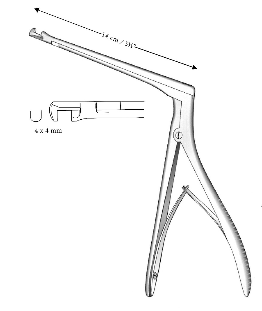 Hajak sphenoid cutting clamp, cut down, size = 4 x 4 mm
