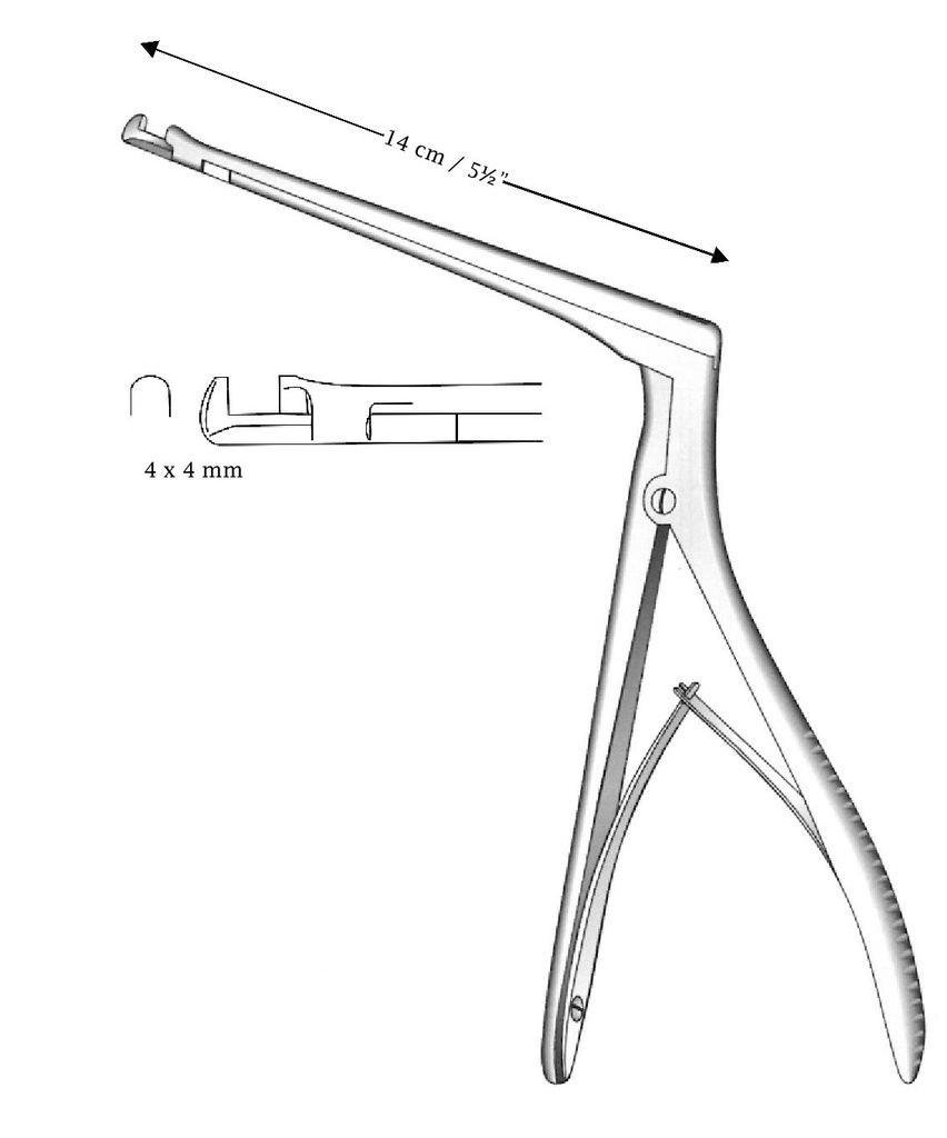 Hajak sphenoid cutting clamp, upward cut, size = 4 x 4 mm