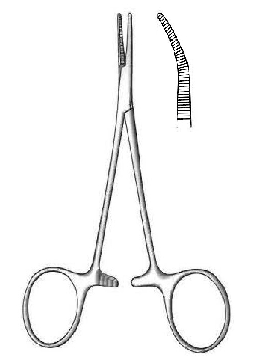 Micro-Mosquito, curve artery clamp-length = 9 cm / 3-1 / 2 "
