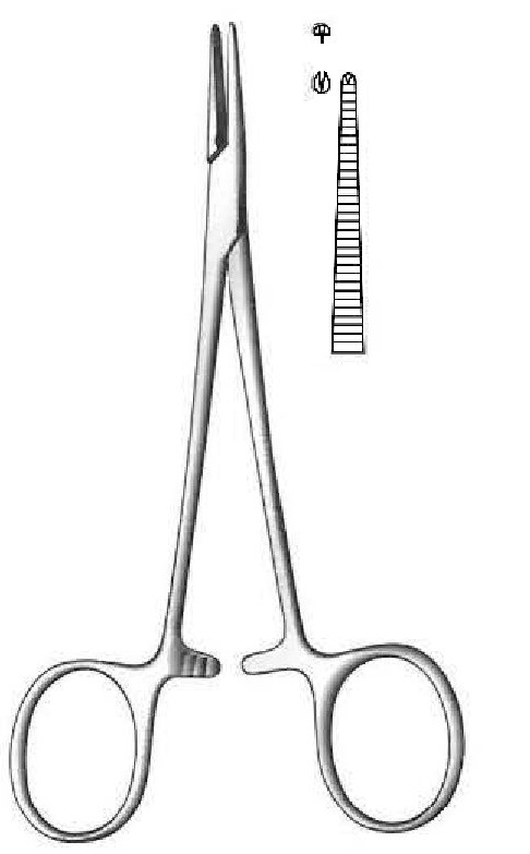 Pinza para arteria Halsted-Mosquito, recta, dientes de 1:2 - longitud = 9 cm / 3-1/2"