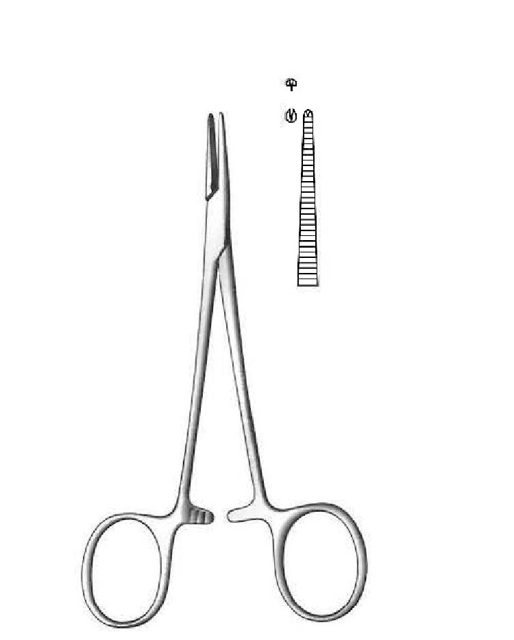 Pinza para arteria Halsted-Mosquito, recta, dientes de 1:2 - longitud = 10 cm / 4&quot;
