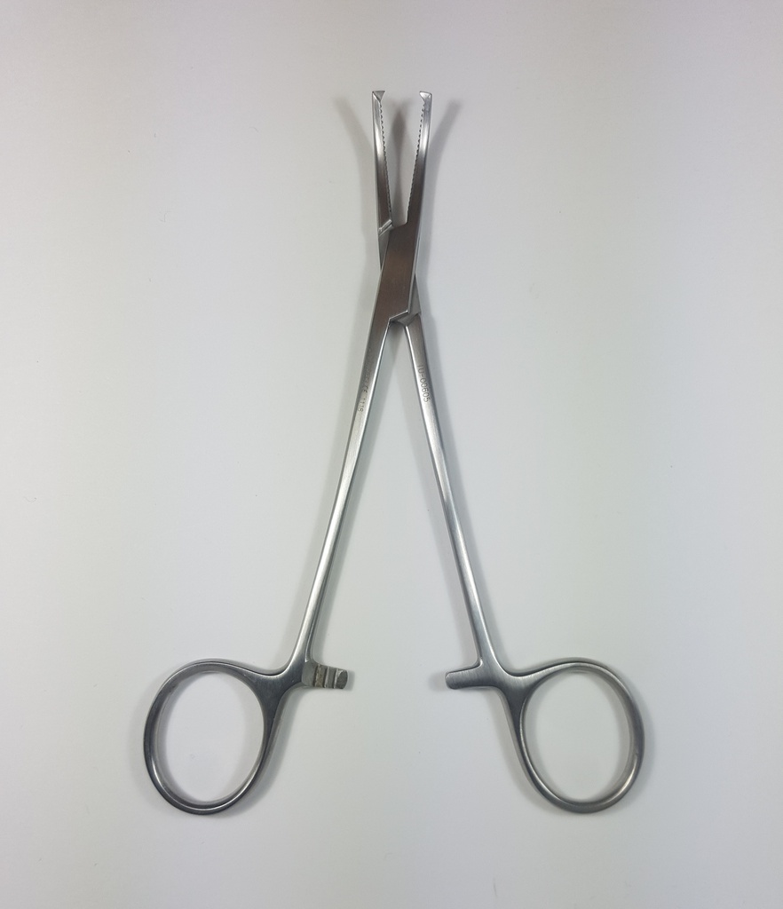 Pinza para arteria Halsted-Mosquito, curva, dientes de 1:2 - longitud = 14 cm / 5-1/2"