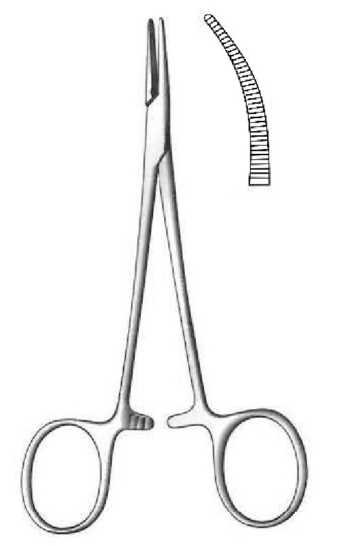 Pinza para arteria Halsted-Mosquito, curva - longitud = 21 cm / 8-1/4"