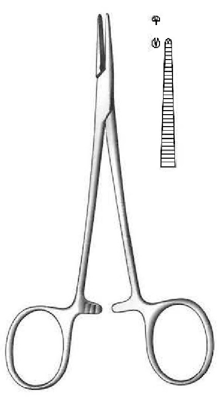Pinza para arteria Halsted-Mosquito, recta, dientes de 1:2 - longitud = 21 cm / 8-1/4"