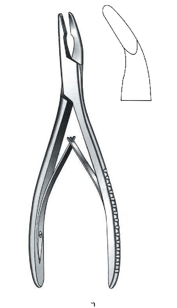 Gower clamp for bone Hartmann - Length = 18.5 cm / 7-1 / 4 "